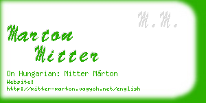 marton mitter business card