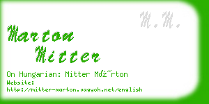 marton mitter business card